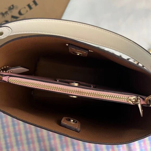 Coach Canvas Bucket Bag Heart Shaped Cherry Print - Picture 5 of 6